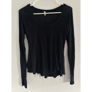 Free People Top‎ Womens Medium Brown Long Sleeve Capsule Minimalist Basic